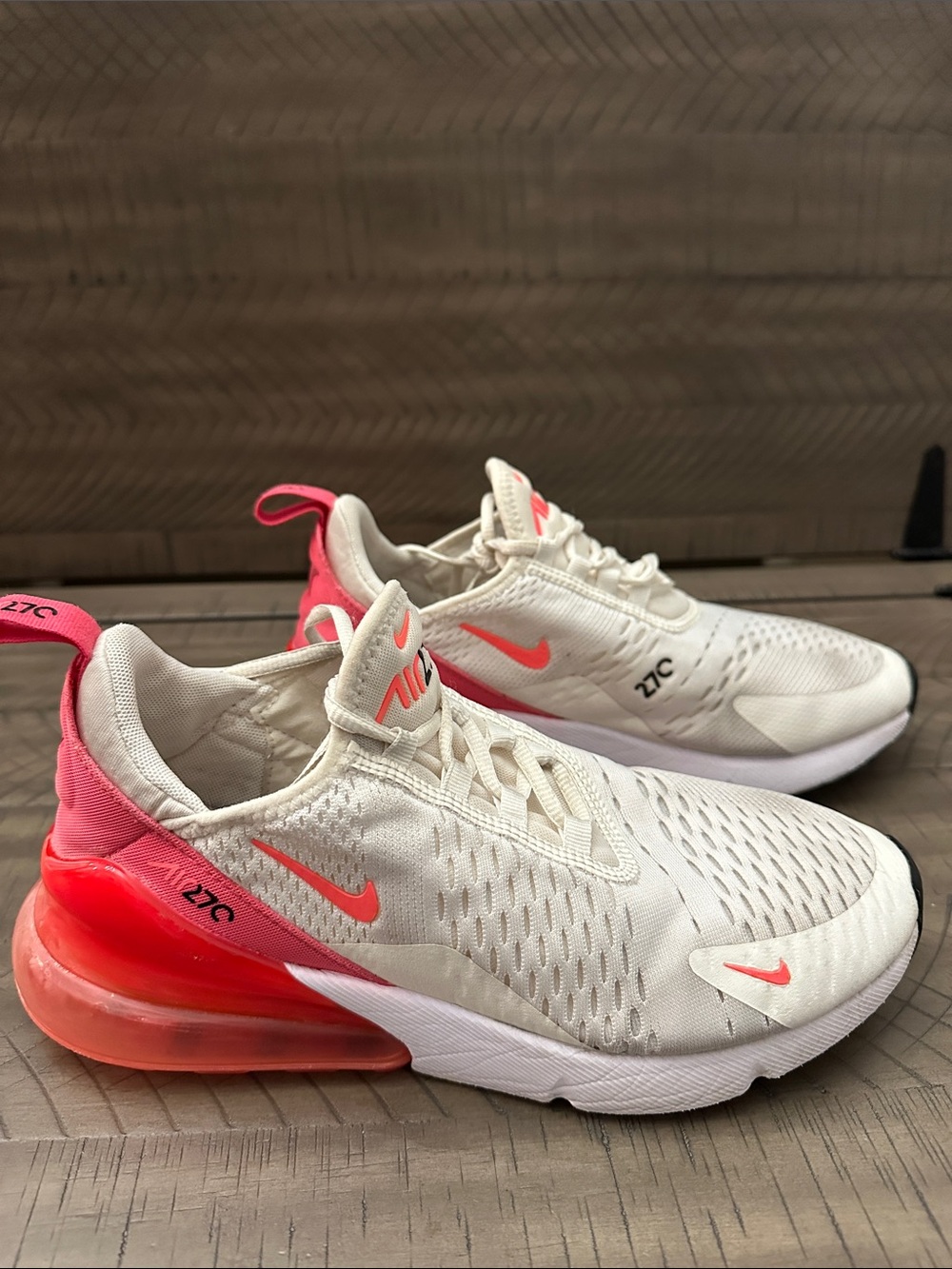 Nike Air Max 270 Sneakers with Pink Heel Accents